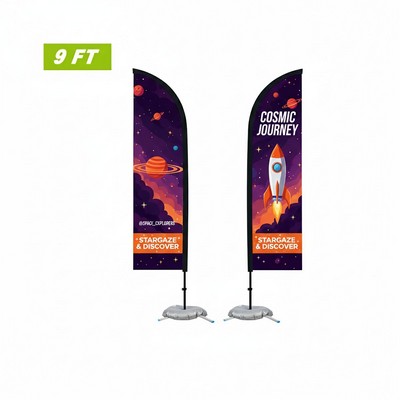 9' Feather Flag Kit-Double Sided With Cross Base&Water Bag
